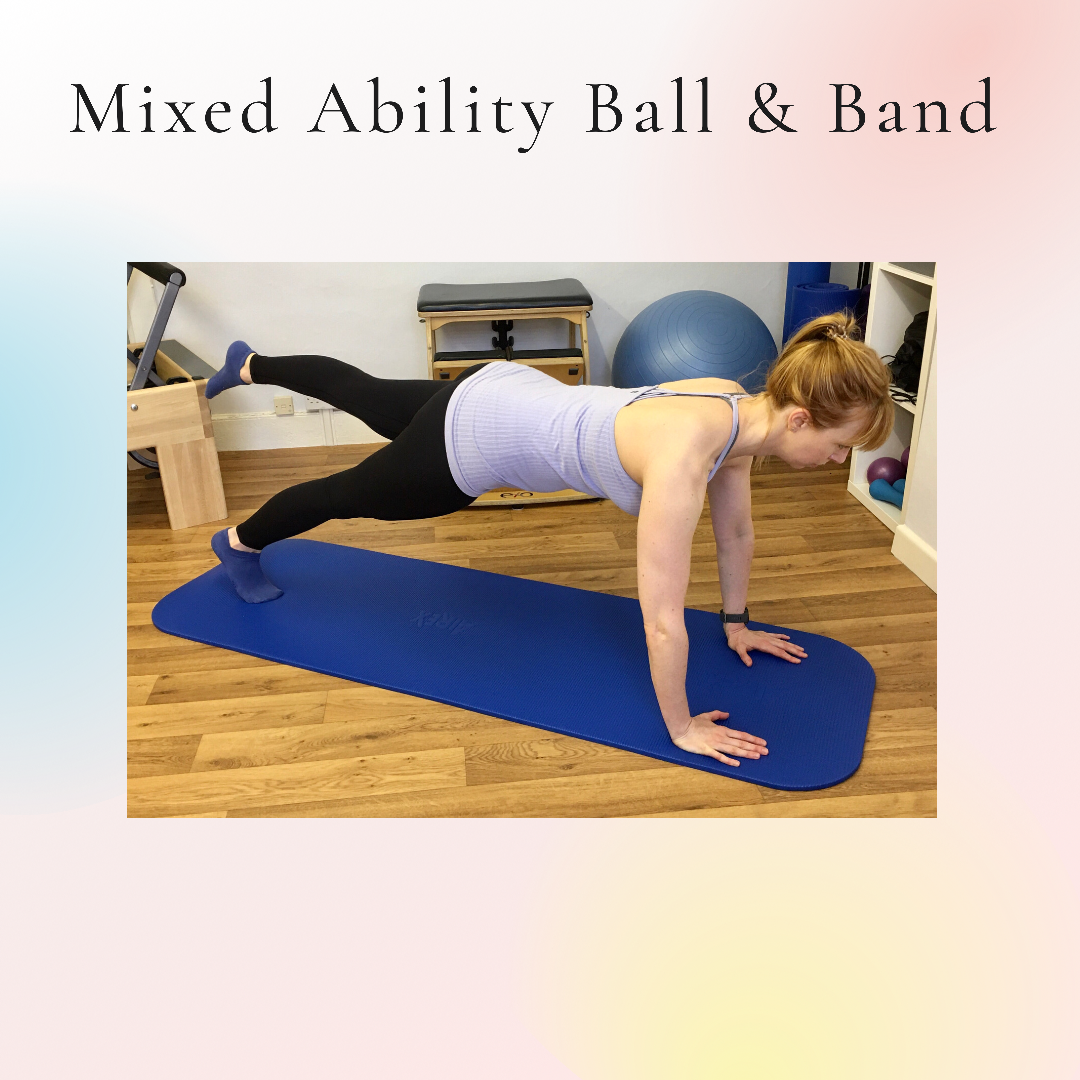 Mixed ability ball and band workout – 45 mins